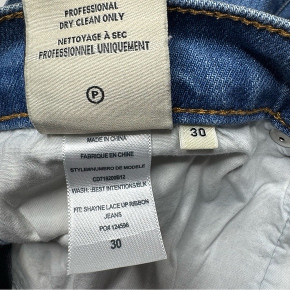 Alice + Olivia  Shayne Lace Up Ribbon Jean Size: 30 - Picture 7 of 14